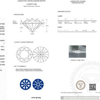 2.60ct F VVS1 round cut lab grown diamond