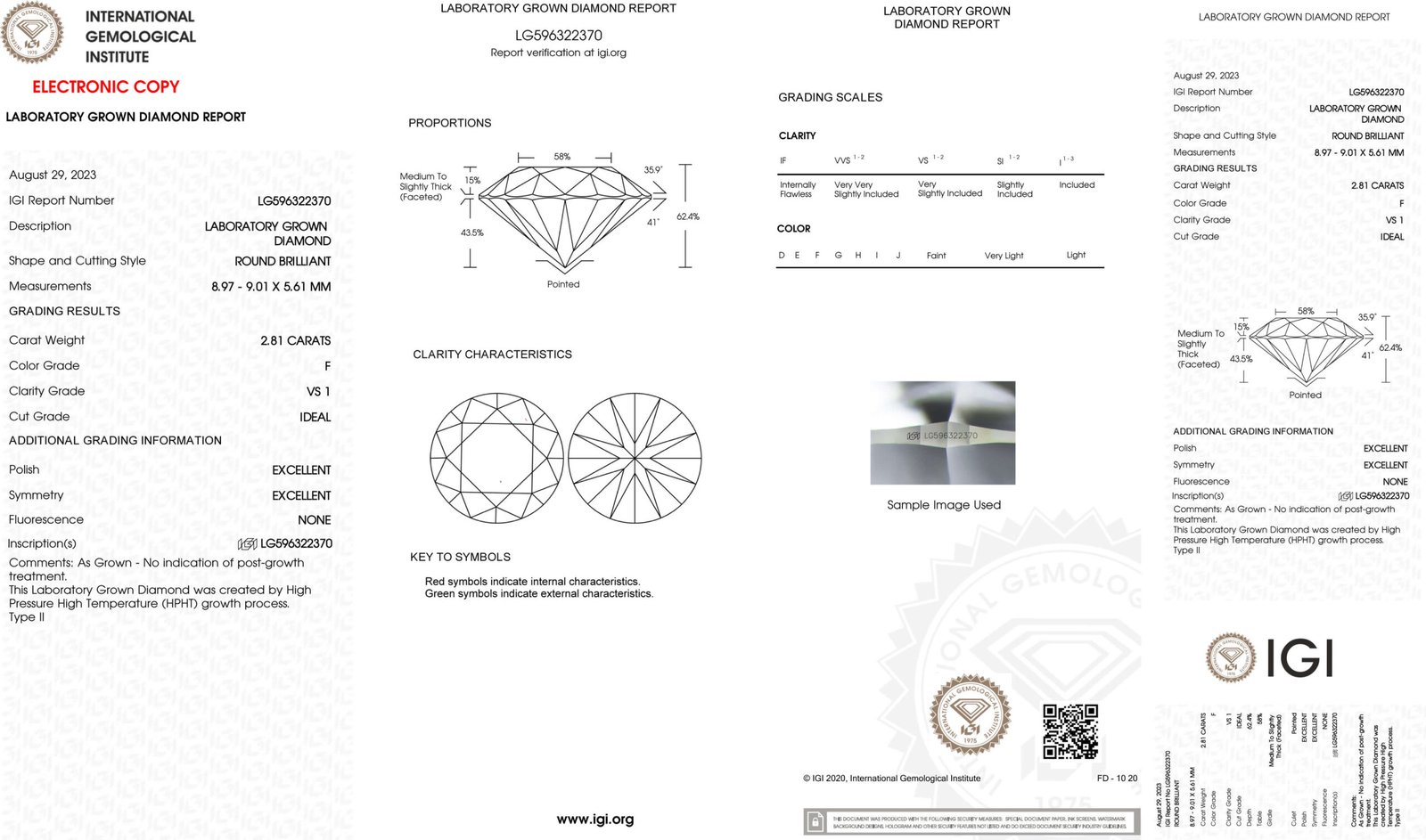 2.81ct F VS1 round cut lab grown diamond 2.81ct F VS1 round cut lab grown diamond