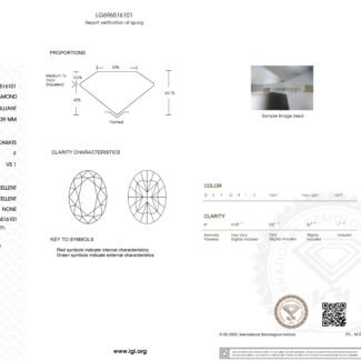 4.27ct F VS1 oval cut lab grown diamond