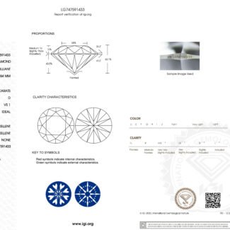 5.09ct D VS1 round cut lab grown diamond