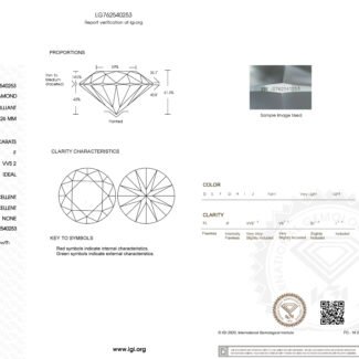 4.04ct F VVS2 round cut lab grown diamond