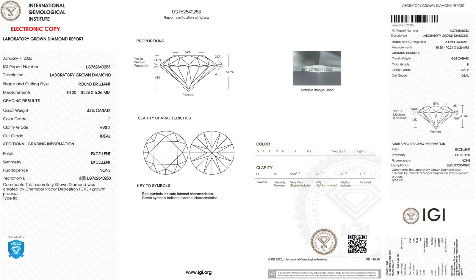 4.04ct F VVS2 round cut lab grown diamond 4.04ct F VVS2 round cut lab grown diamond