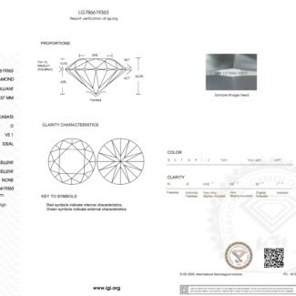 4.07ct D VS1 round cut lab grown diamond