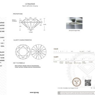 1.50ct D VVS1 round cut lab grown diamond