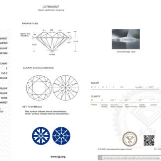 1.00ct E VVS2 round cut lab grown diamond
