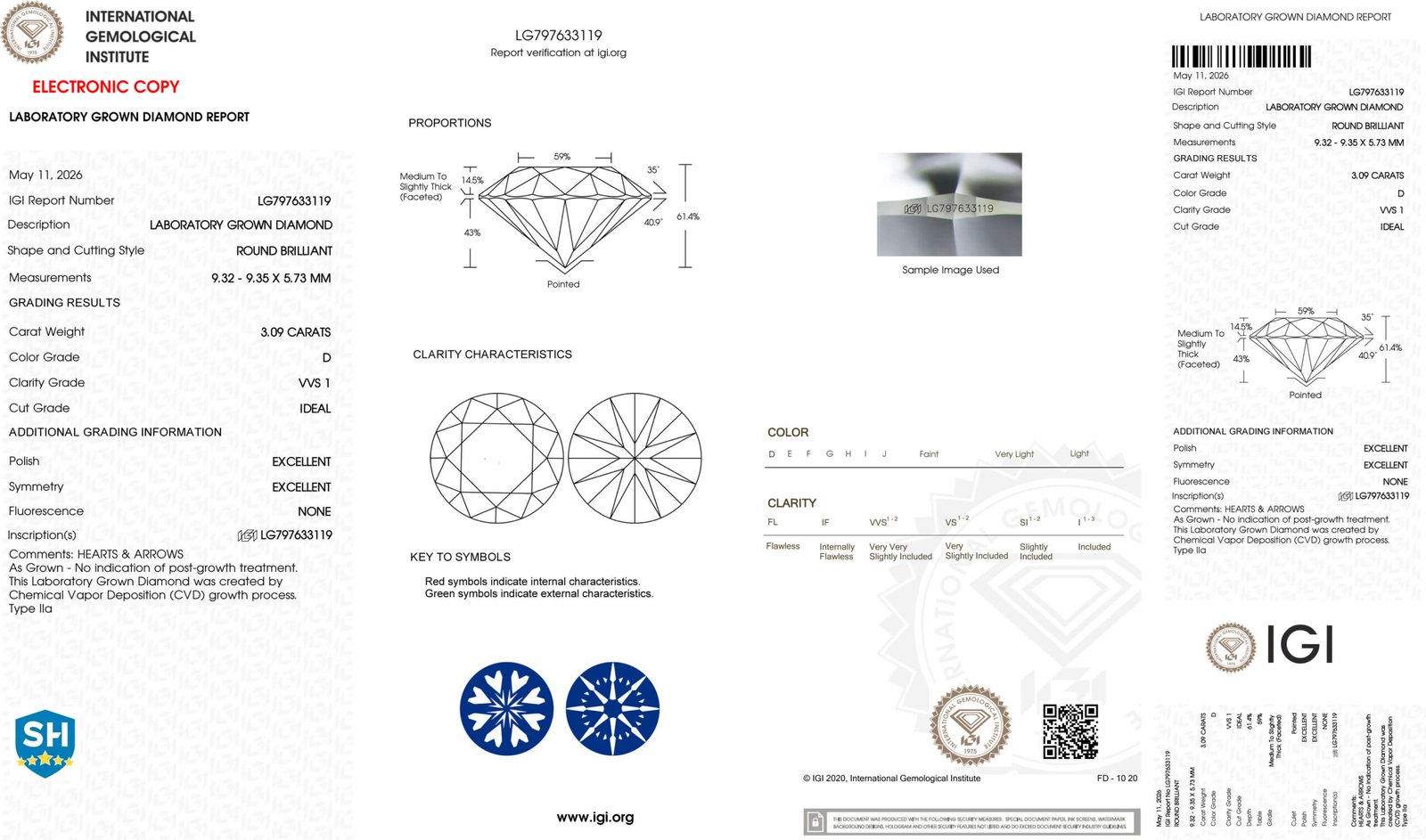 3.09ct D VVS1 round cut lab grown diamond 3.09ct D VVS1 round cut lab grown diamond