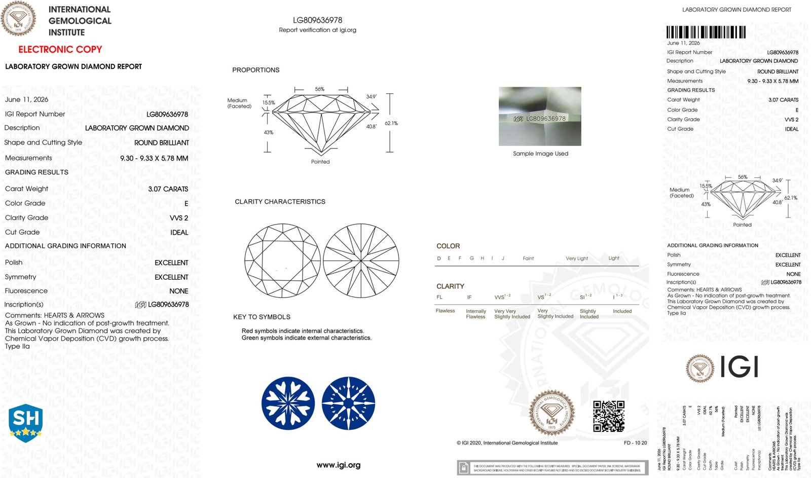 3.07ct E VVS2 round cut lab grown diamond 3.07ct E VVS2 round cut lab grown diamond