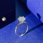 6 prongs round cut lab grown diamond engagement ring