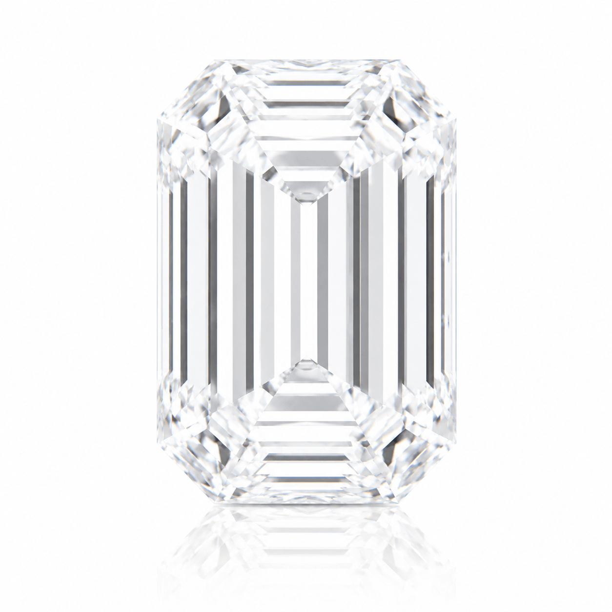 Emerald cut lab grown White diamond