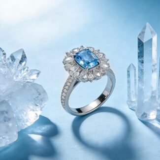 Halo setting cushion cut lab grown diamond engagement ring