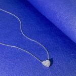 Halo setting heart cut lab grown diamond necklace