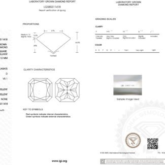 3.03ct D VS1 radiant cut lab grown diamond