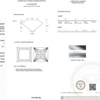 1.84ct F VS1 princess cut lab grown diamond