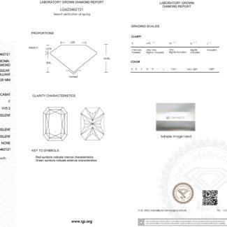 1.02ct F VVS2 radiant cut lab grown diamond