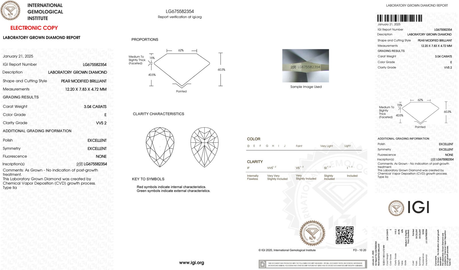 3.04ct E VVS2 pear cut lab grown diamond 3.04ct E VVS2 pear cut lab grown diamond