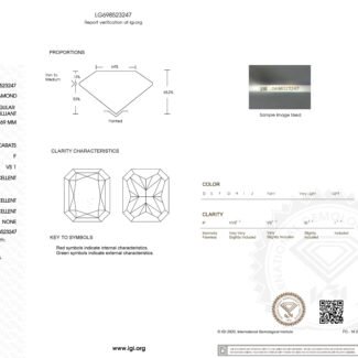 3.02ct F VS1 radiant cut lab grown diamond
