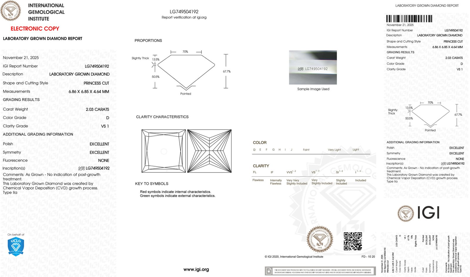 2.03ct D VS1 princess cut lab grown diamond 2.03ct D VS1 princess cut lab grown diamond