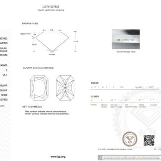 3.00ct E VS1 radiant cut lab grown diamond