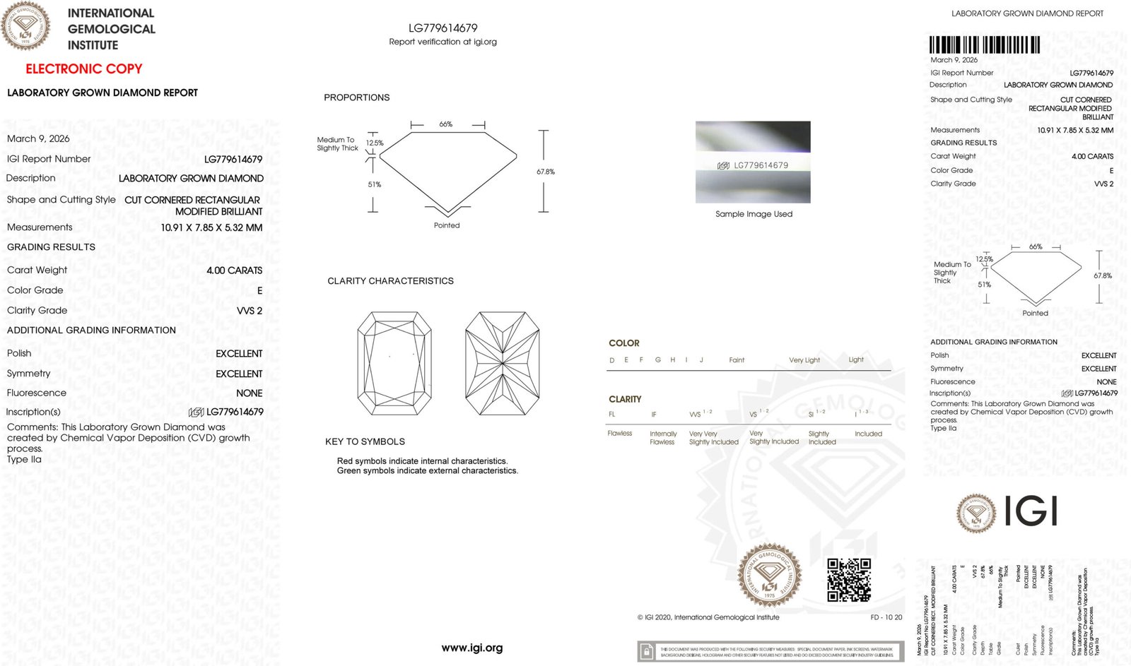 4.00ct E VVS2 radiant cut lab grown diamond 4.00ct E VVS2 radiant cut lab grown diamond