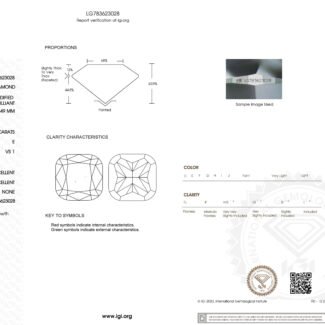 4.02ct E VS1 cushion cut lab grown diamond