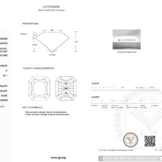 5.10ct D VS1 radiant cut lab grown diamond