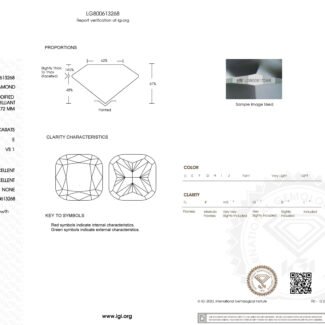 2.07ct E VS1 cushion cut lab grown diamond