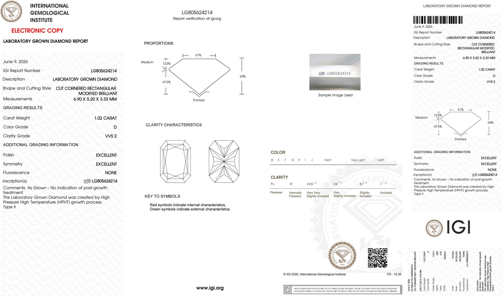 1.02ct D VVS2 radiant cut lab grown diamond 1.02ct D VVS2 radiant cut lab grown diamond