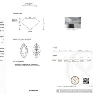 1.03ct D VVS1 marquise cut lab grown diamond
