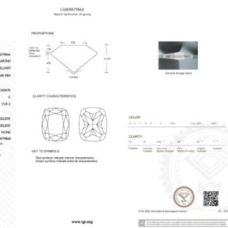 2.12ct E VVS2 cushion cut lab grown diamond