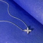Marquise cut four-leaf clover diamond pendant necklace