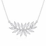 Marquise cut leaf diamond pendant necklace