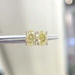Oval cut lab grown yellow diamond earrings stud