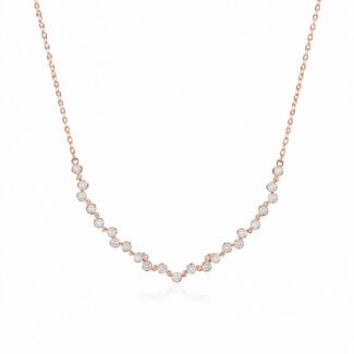 Small bubbles lab grown diamond pendant necklace