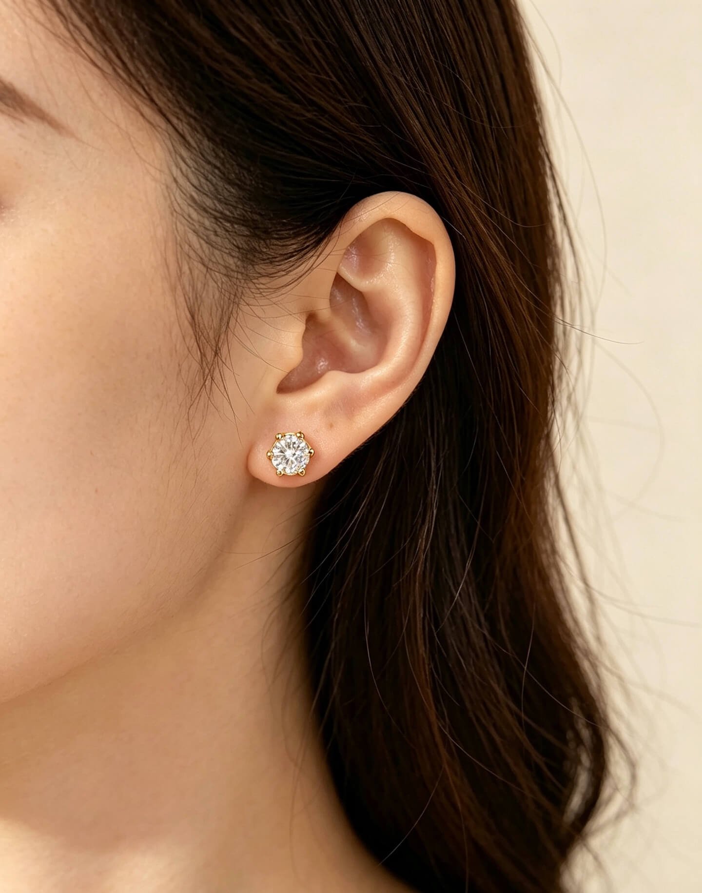 6 prongs round cut lab grown diamond earrings stud 6 prongs round cut lab grown diamond earrings stud