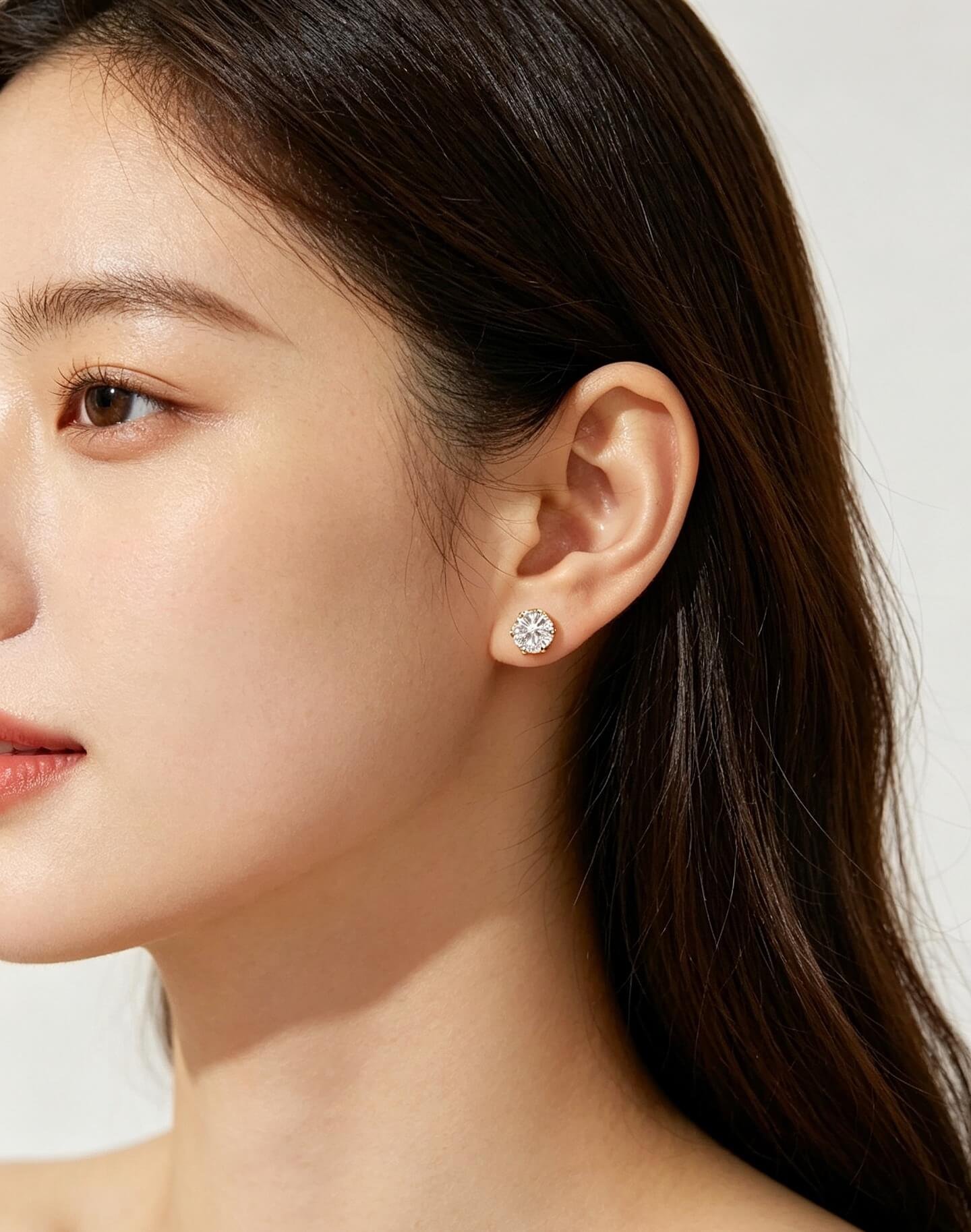 6 prongs round cut lab grown diamond earrings stud 6 prongs round cut lab grown diamond earrings stud