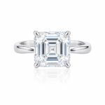 Asscher cut lab grown diamond engagement ring
