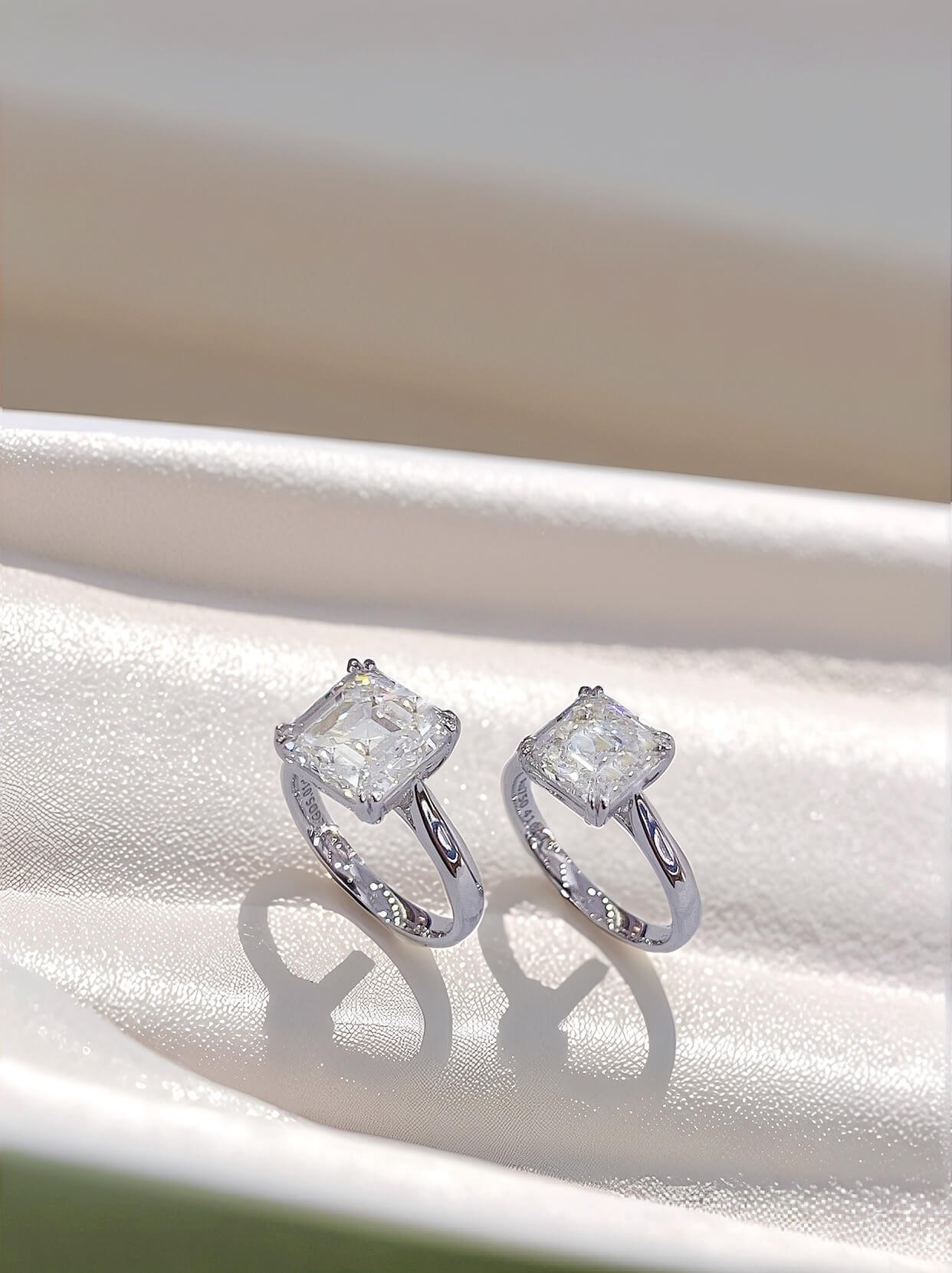 Asscher cut lab grown diamond engagement ring Asscher cut lab grown diamond engagement ring