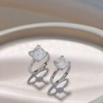 Asscher cut lab grown diamond engagement ring