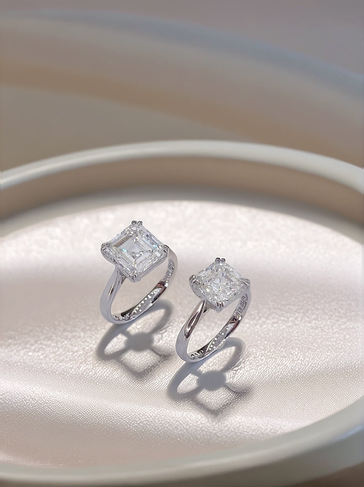 Asscher cut lab grown diamond engagement ring Asscher cut lab grown diamond engagement ring