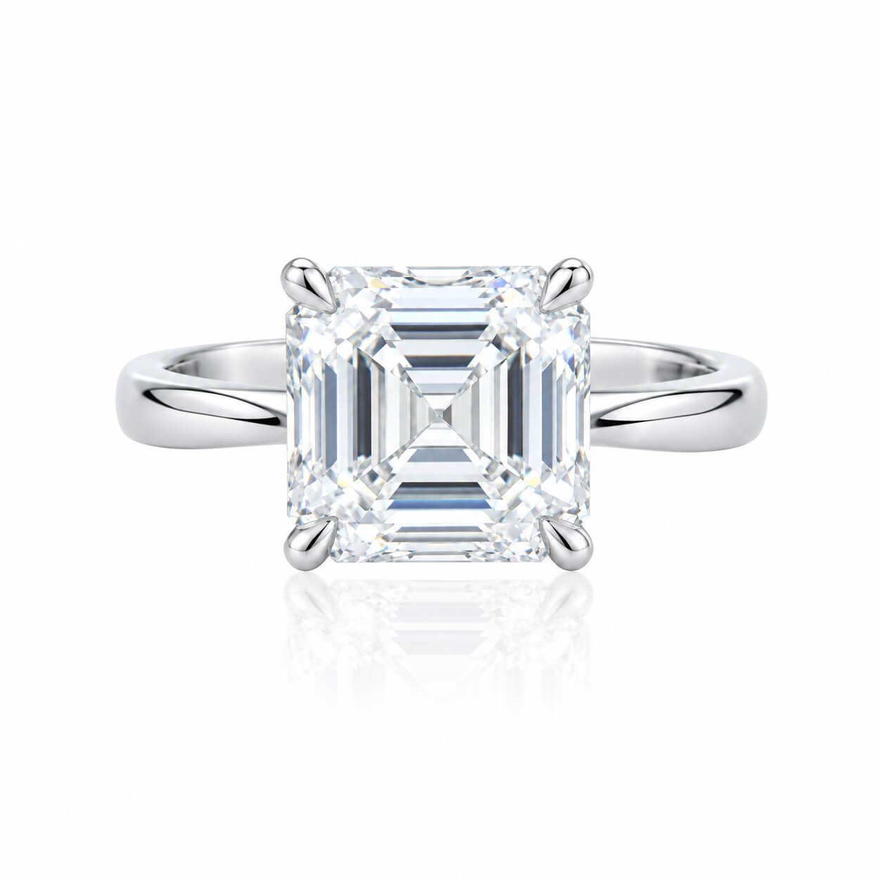 Asscher cut lab grown diamond engagement ring Asscher cut lab grown diamond engagement ring