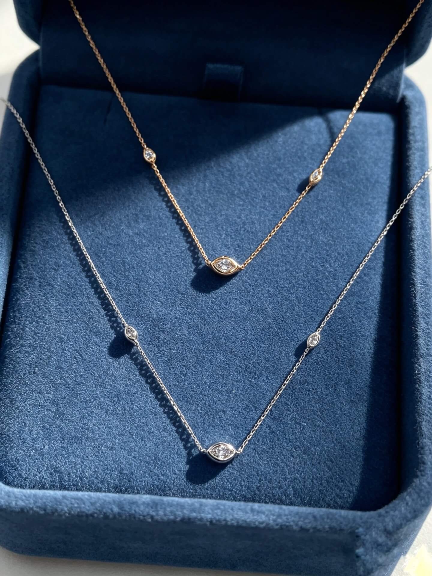 Bezel setting marquise cut lab grown diamond pendant necklace