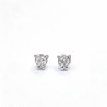 Cat design round cut lab grown diamond earrings stud