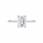 Emerald cut lab grown diamond engagement ring