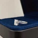 Emerald cut lab grown diamond engagement ring