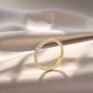 Full setting wrap round cut lab grown diamond eternity ring