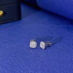 Halo setting round cut lab grown diamond earrings stud
