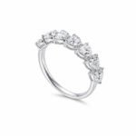 Round cut lab grown diamond anniversary wedding ring