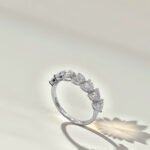 Heart cut lab grown diamond anniversary wedding ring