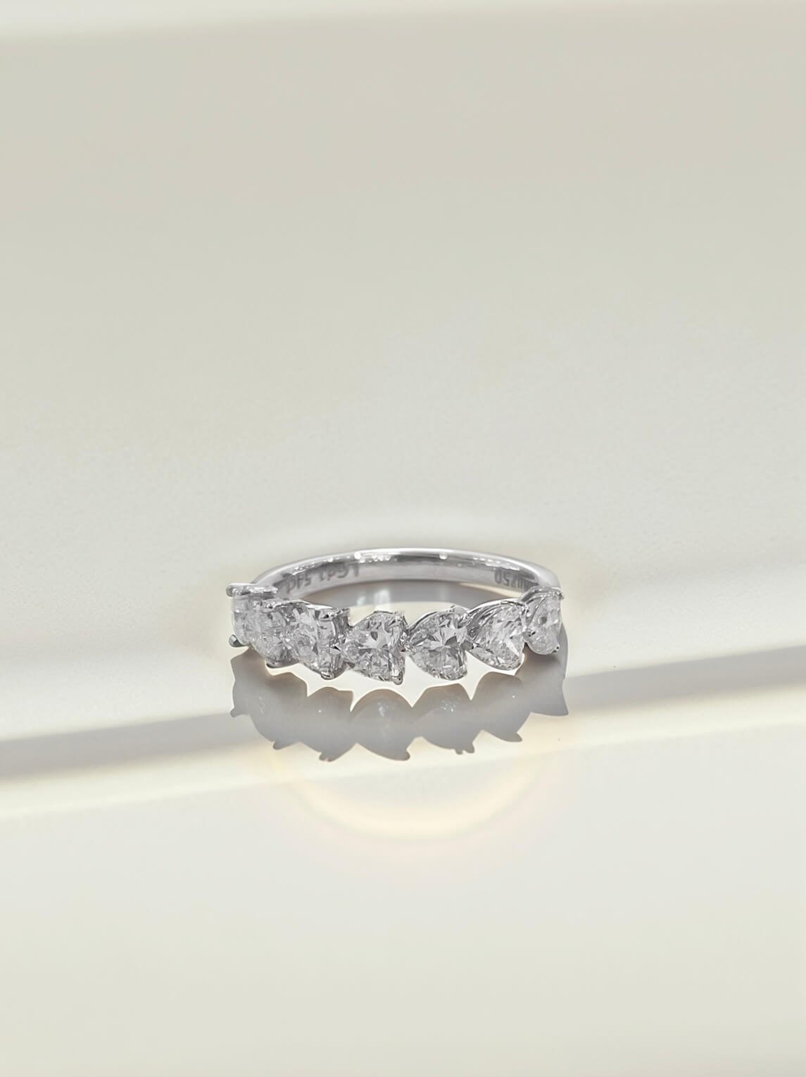 Heart cut lab grown diamond anniversary wedding ring