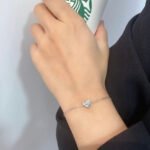 Heart cut lab grown diamond bracelet